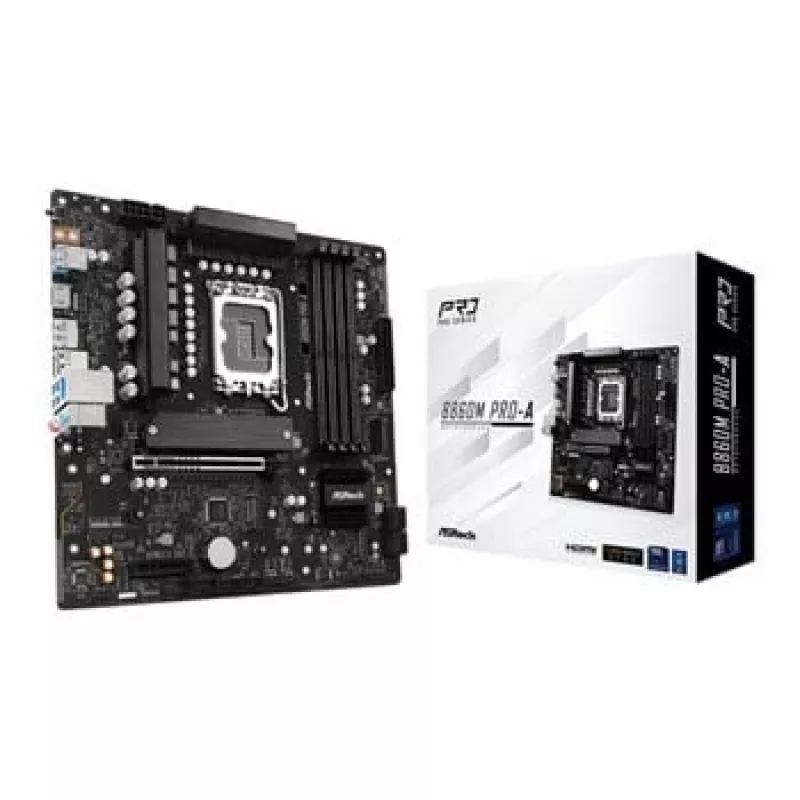 Motherboard ASRock B860M Pro-A micro ATX — Intel B860, LGA 1851, DDR5, 4 DIMM, up to 256 GB, 2.5Gb Ethernet