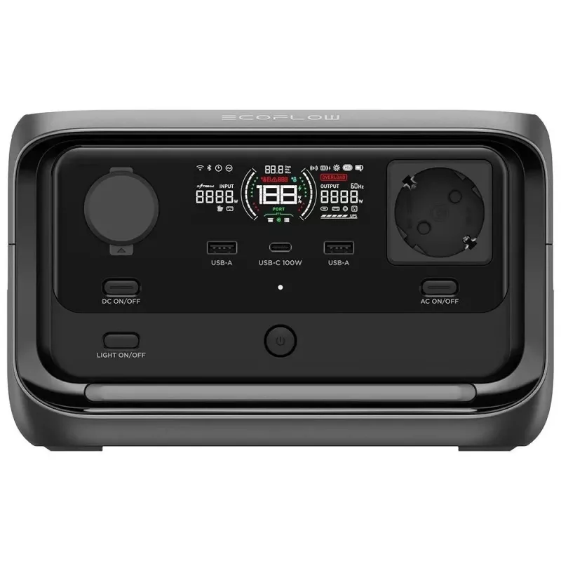 Portable power station EcoFlow River 3 Plus — LiFePO4 286Wh, AC & USB outputs, solar/cigarette charging