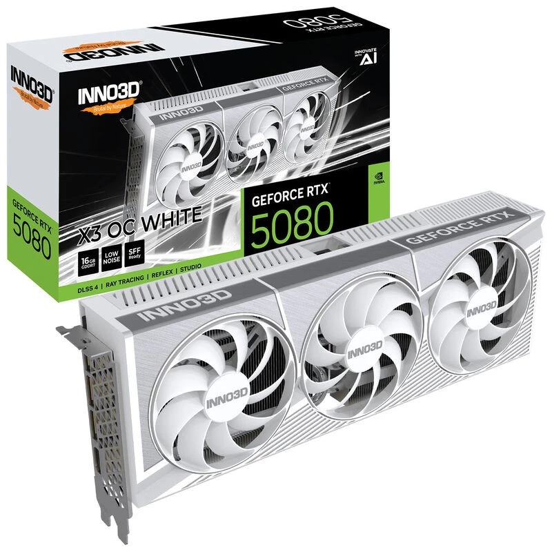 INNO3D GeForce RTX 5080 X3 OC White 16GB GDDR7 Graphics Card