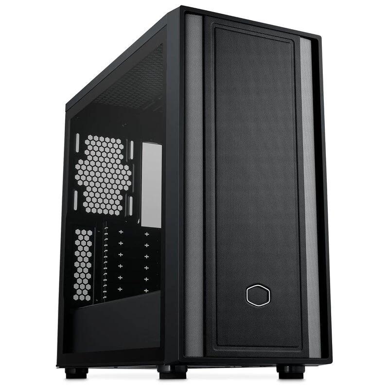 Cooler Master MasterBox 600 Lite PC case, MIDI-Tower, E-ATX, Tempered Glass - Black