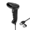 Handheld barcode reader QOLTEC 50868 — 1D/2D laser scanner, USB wired & wireless, working distance 600 mm, black