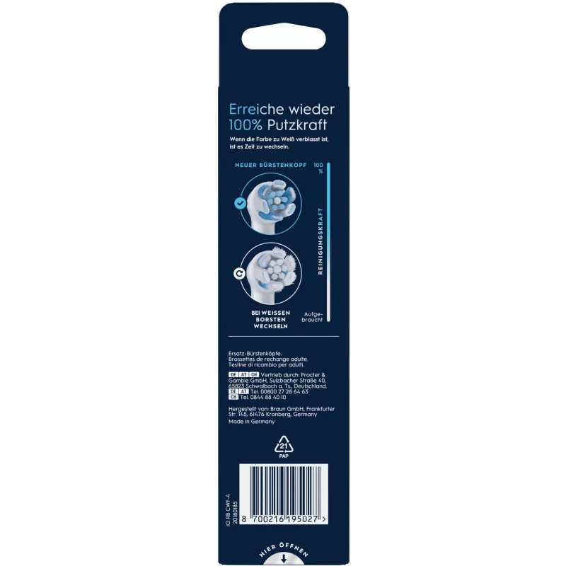 Oral-B 195027 toothbrush head 4 pc(s) White
