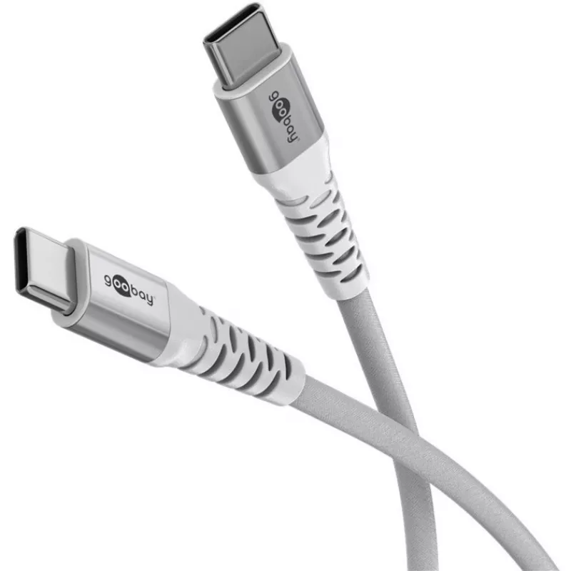 super-soft USB 2.0 Braided Cable, USB-C Plug > USB-C Plug (White, 1 Meter)