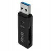 Card reader SAVIO AK-64 USB 3.2 Gen 1 Type-A output, MicroSD slot, 5000 Mbit/s, black