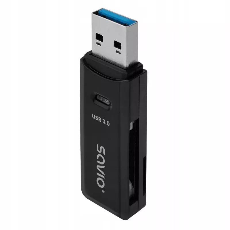 Card reader SAVIO AK-64 USB 3.2 Gen 1 Type-A output, MicroSD slot, 5000 Mbit/s, black