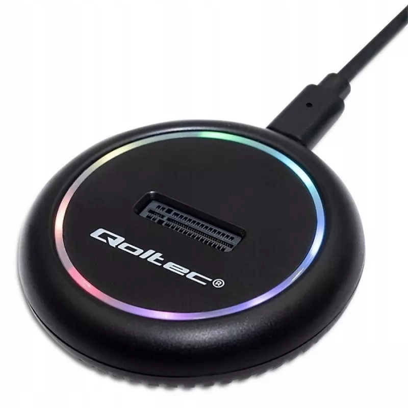 M.2 SSD docking station QOLTEC 52275 for SATA and NVMe drives, USB connection