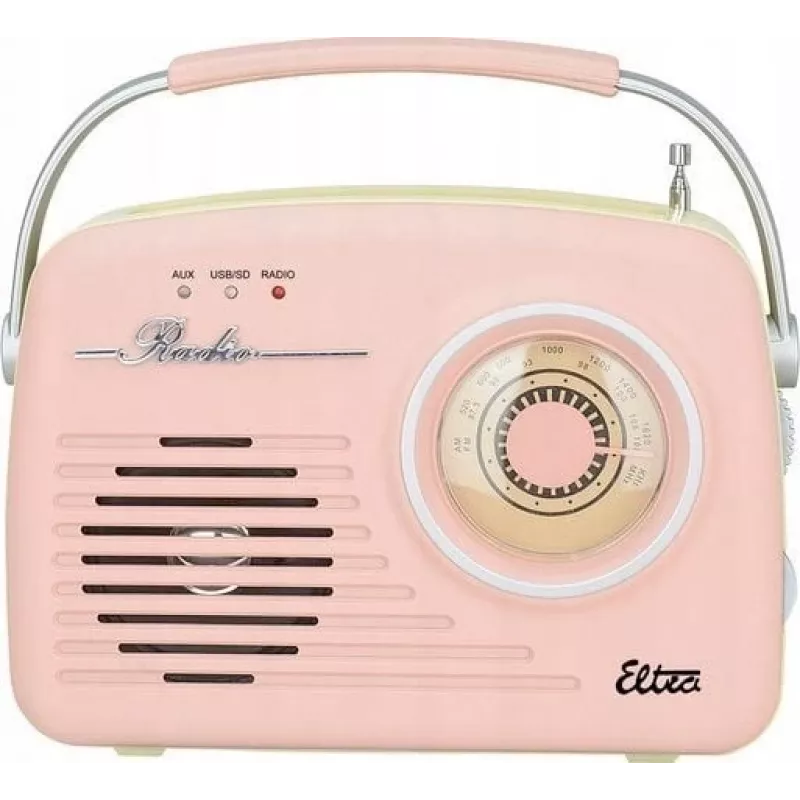 Retro tabletop radio Eltra LUIZA RETRO SP-11 with MP3, USB and SD card support, pink