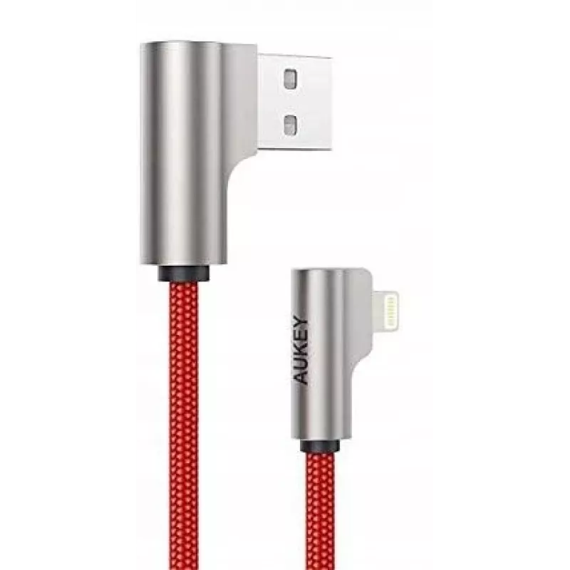 USB to Lightning Cable Aukey CB-AL01 Red — Nylon Braided, Lightning Connector for Apple Devices