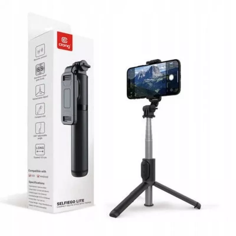 SelfieGo Compact Selfie Stick Bluetooth Tripod (20-101cm) Crong CRGSGL1B