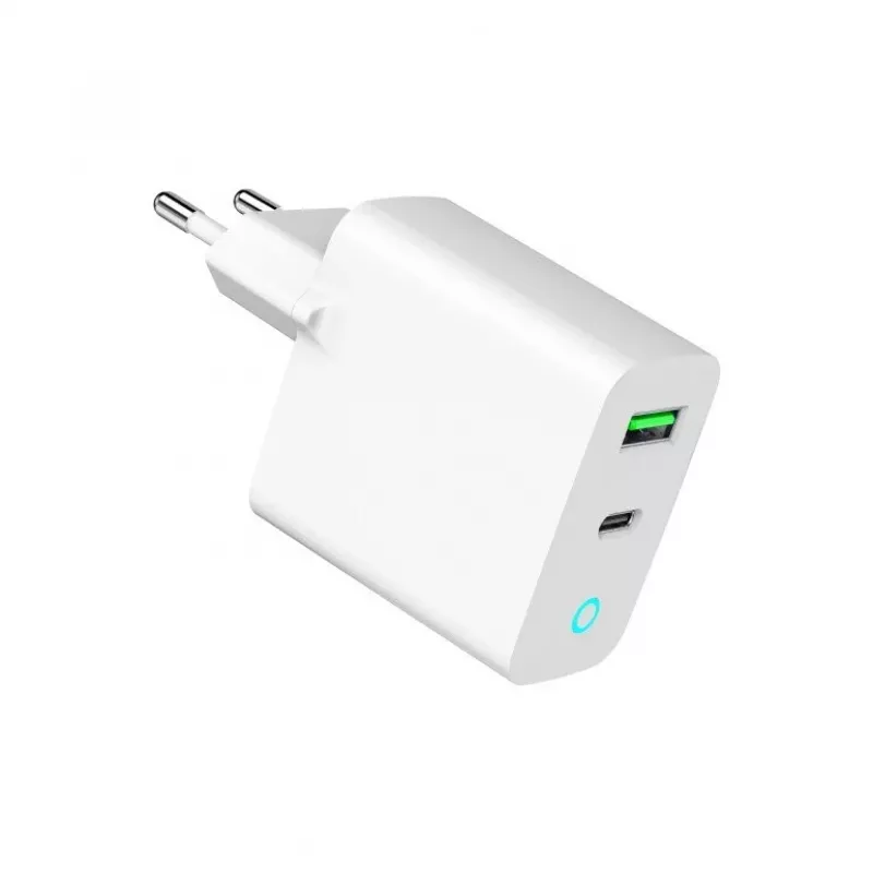 Alimentator Retea 220V GEMBIRD, Universal, 1 X USB Type-C D 20W, 1 X USB-a 3.0 QC 18W, Indicator LED, White