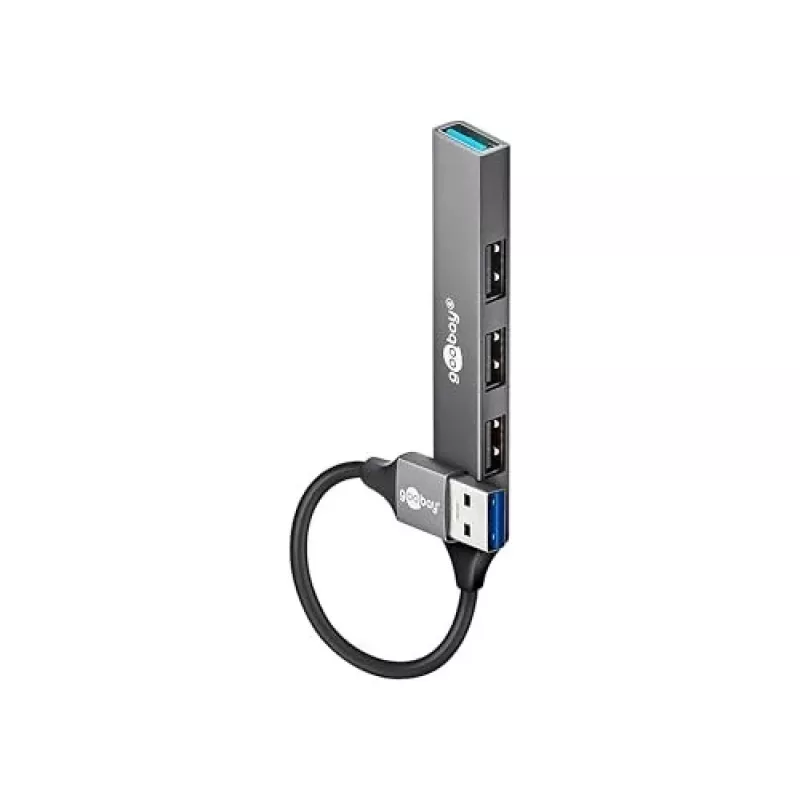 Goobay USB Hub 74456 Type-A 5000 Mbit/s Light Grey