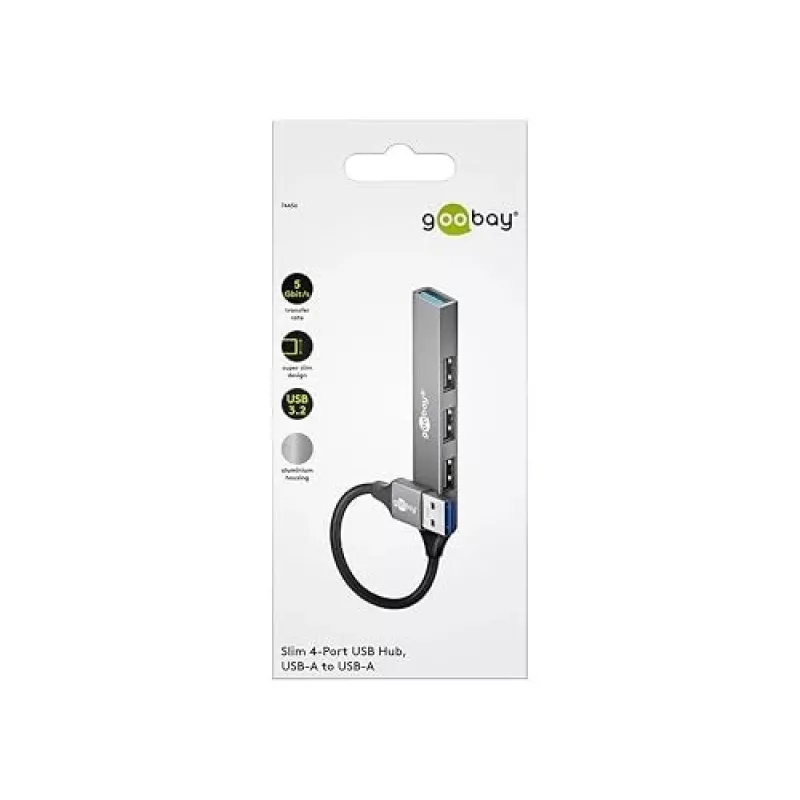 Goobay USB Hub 74456 Type-A 5000 Mbit/s Light Grey