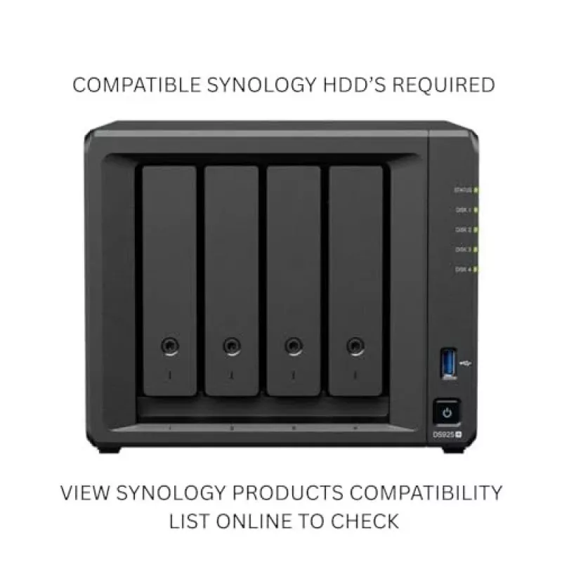 Synology DiskStation DS925+ NAS/storage server Ryzen Embedded V1500B 4 GB DDR4 0 TB Black