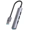 Unitek H1208A USB-A Hub, 4 Ports (1x USB-A 5 Gbps, 3x USB-A 2.0), Aluminium, Silver