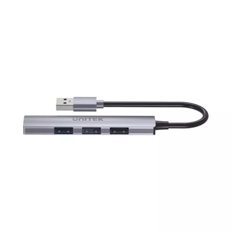 Unitek H1208A USB-A Hub, 4 Ports (1x USB-A 5 Gbps, 3x USB-A 2.0), Aluminium, Silver