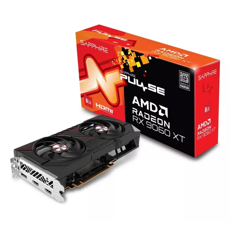 Graphics Card Sapphire Radeon RX 9060 XT 8GB GDDR6, 128-bit, PCIe 5.0, 3320 MHz, 2x DP + HDMI