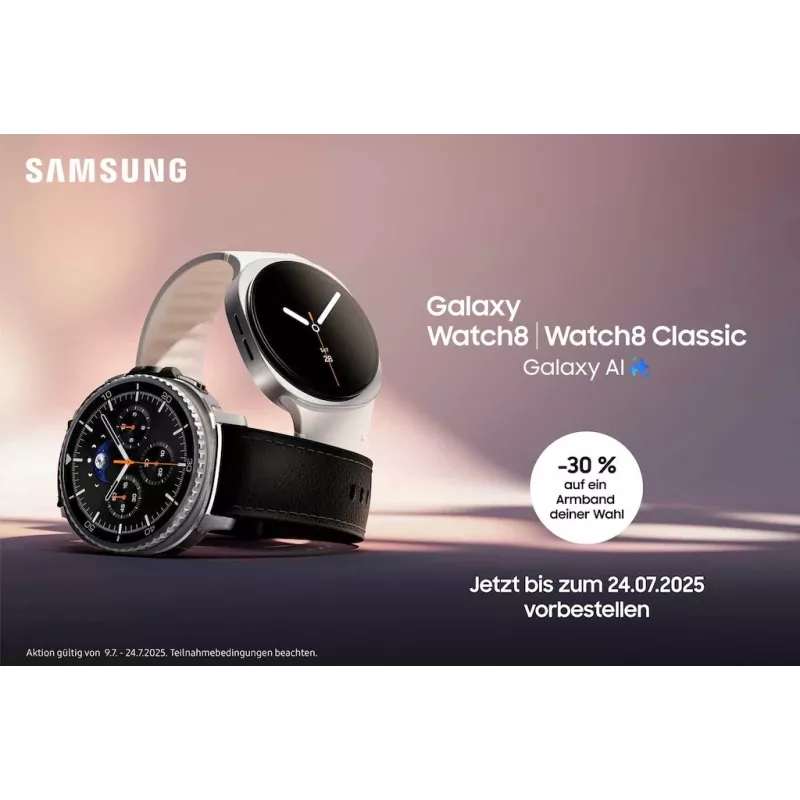 Samsung Galaxy Watch 8 3.3 cm (1.3 inch) AMOLED 40 mm Digital 438 x 438 pixels Touchscreen Silver Wi-Fi GPS (satellite)