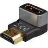 Goobay 72011 HDMI™ Angled Adapter 270° Vertical, 8K @ 60 Hz, Gold-Plated, Black, Silver | Goobay