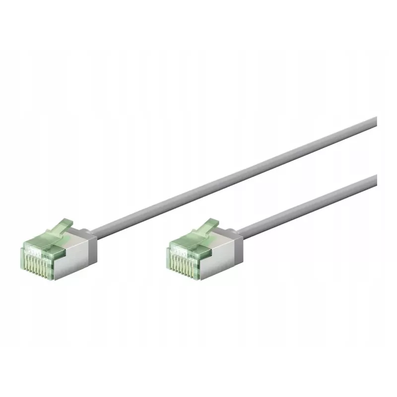 Goobay Ultra-Flexible CAT 8.1 Patch Cable slim U/FTP Grey - extra-short plug 99.9% (74343)