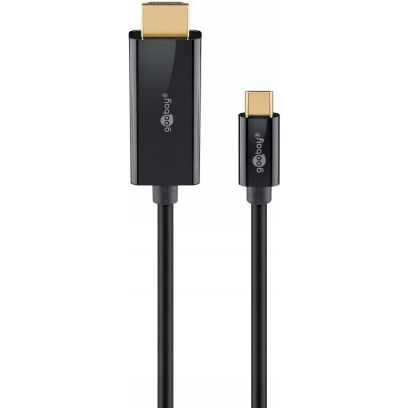 Goobay USB-C -auf-HDMI -Cable 4K a 60 Hz 1 m black - -Plug> HDMI (75696)
