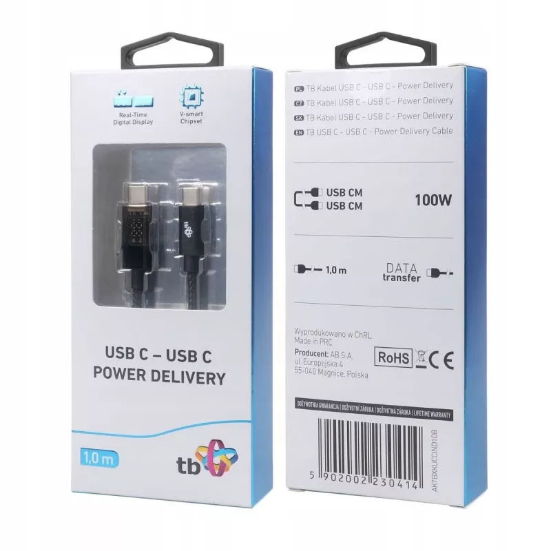 USB-C cable TB AKTBXKUCCIND10B 1 m 100W with LED charging indicator