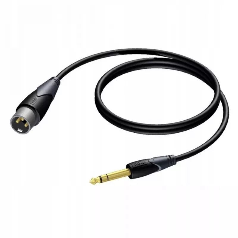 Procab XLR male to 6.3 mm (1/4 inch) jack male stereo cable 1.5 m