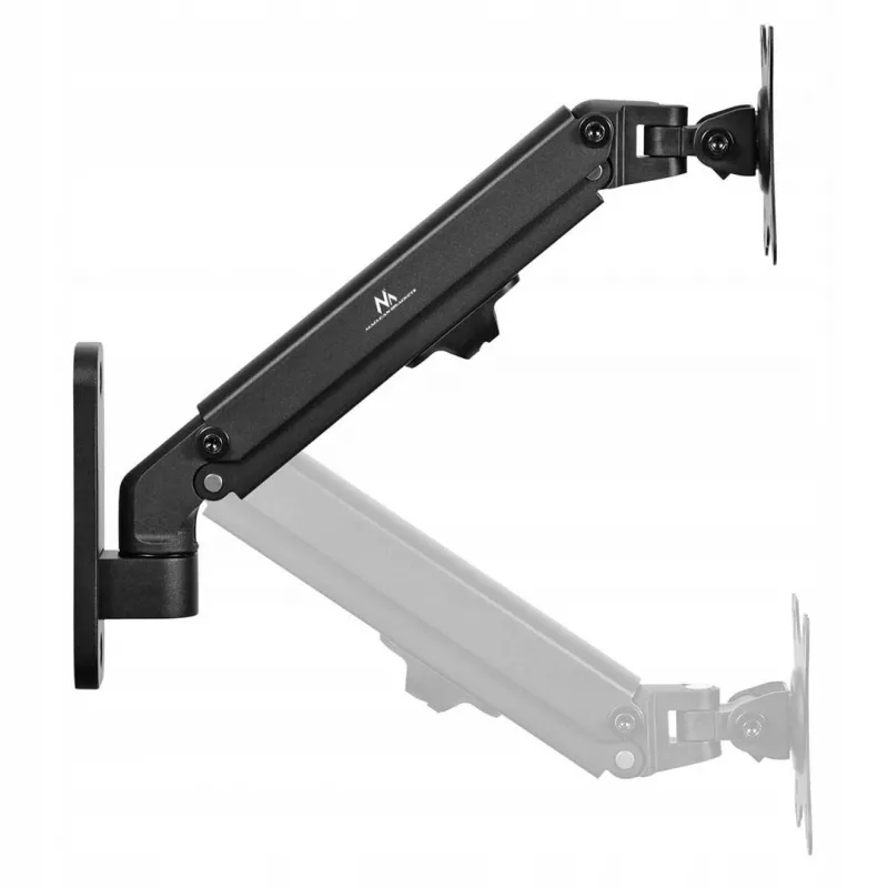 Maclean MC-458 wall monitor mount, gas spring, height adjustable, 17-27 inch, up to 7 kg, VESA 75x75/100x100, black