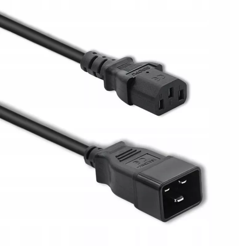 Power cable Qoltec 53991 Black 1.2 m C20 C13 coupler