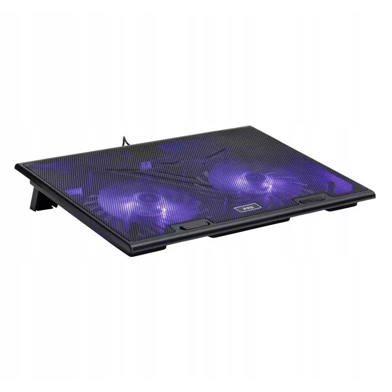 Cooling pad MS D10 5 with Black LED lighting, dual USB ports