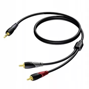 3.5 mm jack male stereo to 2x RCA/Cinch male audio cable Procab 1KPCL049 5 m