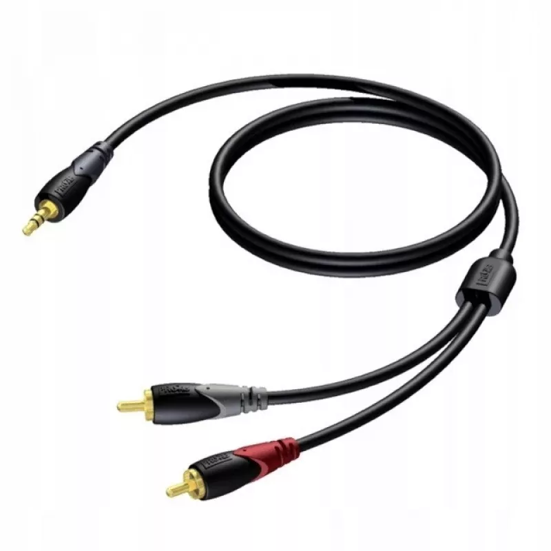 3.5 mm jack male stereo to 2x RCA/Cinch male audio cable Procab 1KPCL049 5 m