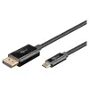Goobay USB C to DisplayPort Cable - Gold-Plated Connectors, Ultra HD Resolutions up to 4k @ 60Hz Type C Thunderbolt 3/4 to DP Adapter Compatible with