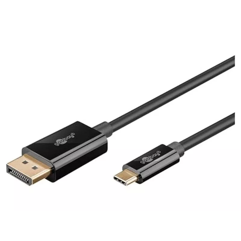 Goobay USB C to DisplayPort Cable - Gold-Plated Connectors, Ultra HD Resolutions up to 4k @ 60Hz Type C Thunderbolt 3/4 to DP Adapter Compatible with