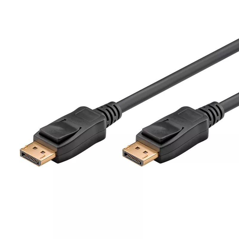Essential Cable DisplayPort Plug > DisplayPort Plug, 8K / 120Hz (black, 2 Meter, 40 Gbit/s, DisplayPort 2.0 / 2.1)