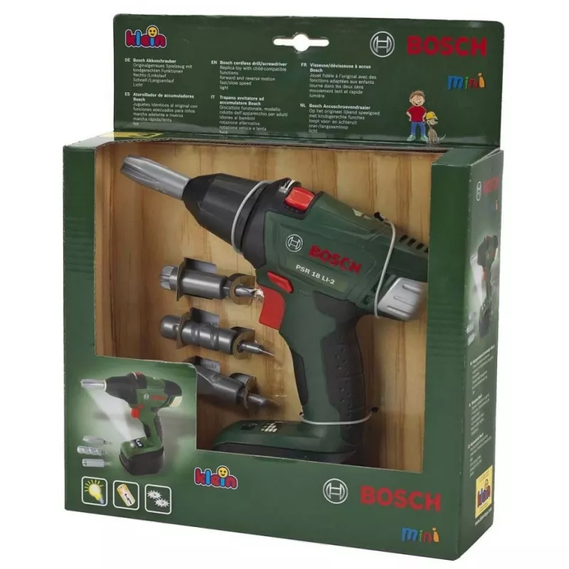 Theo Klein 8567 Bosch Cordless Screwdriver I Battery-Powered Drill/Screwdriver with Rotating and Interchangeable Bits I Light and Sound I Dimensions: