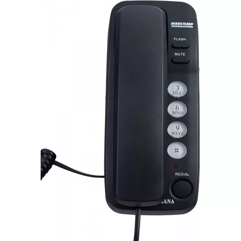 Mescomp Technologies Landline Phone Mesmed Mescomp MT 518 Diana Black, telephone, Black