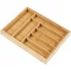 Cutlery drawer organiser GreenBlue GB379 bamboo insert with compartments, natural finish
