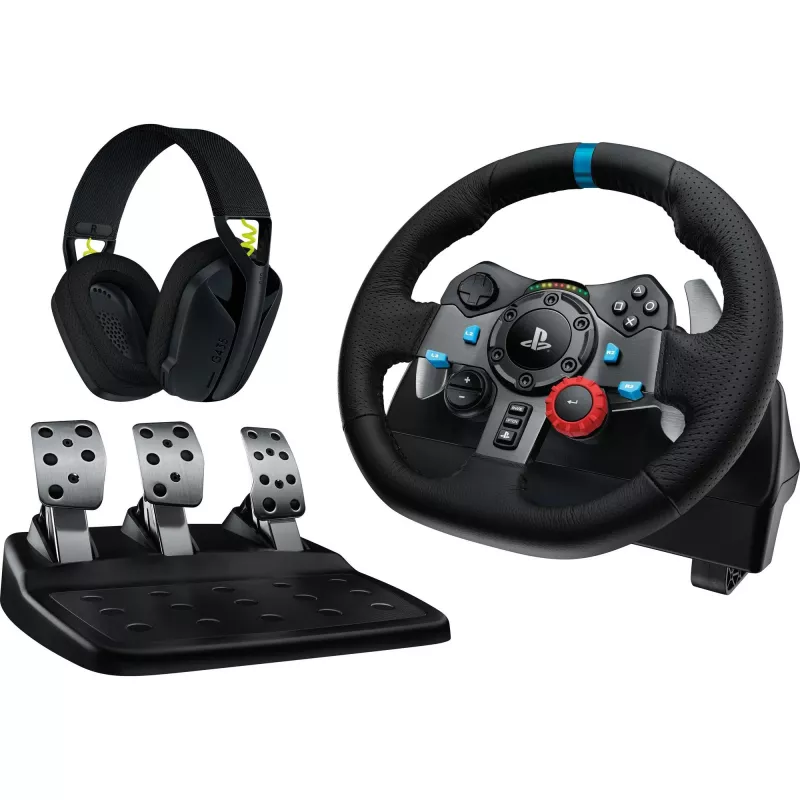 LOGITECH G29 EU + G435 Black Gaming Controller Aluminium Black USB Steering wheel + pedals + headset PC