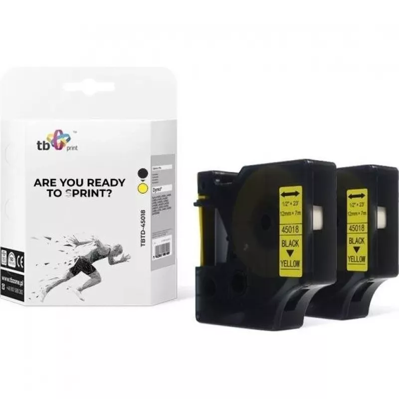 Print Label TBP TBTD-45018., Label Maker, Yellow