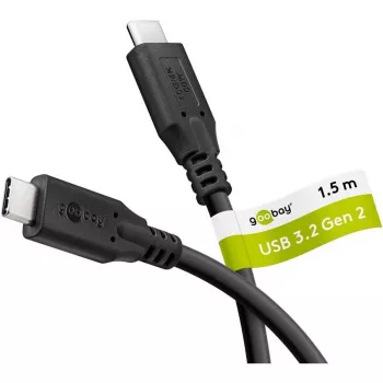 Goobay USB Cable-C, USB 3.2, 60 W, 10 Gbit/s, Power Delivery, 1,5 M (1.50m, USB 3.2, 60W), USB Cable