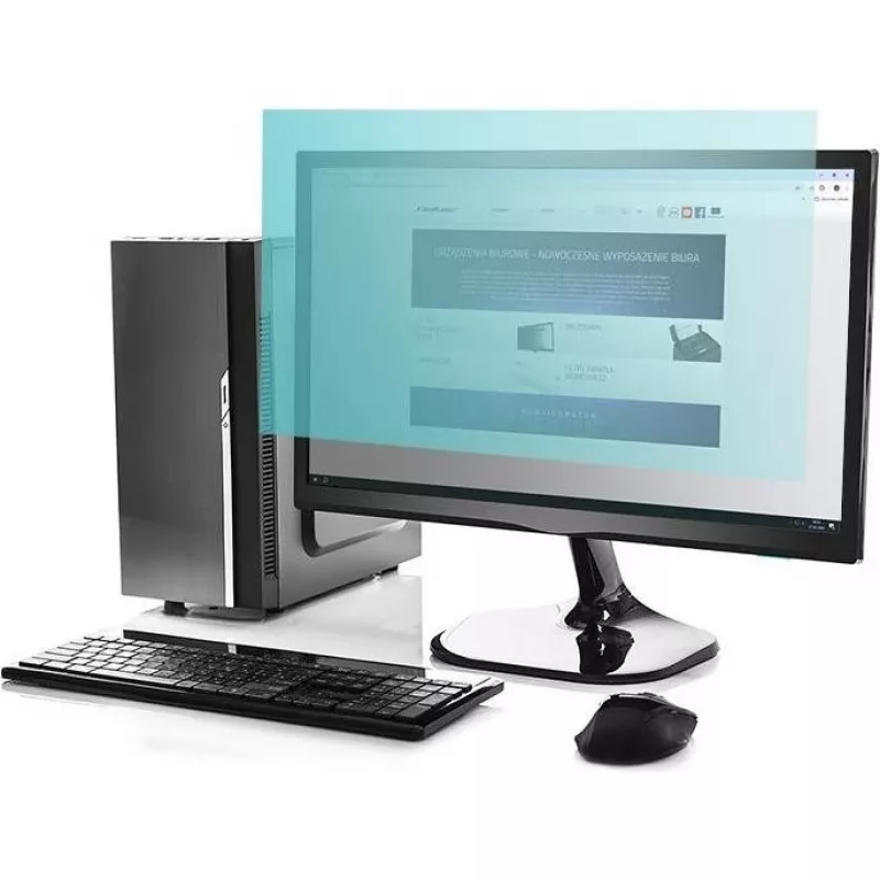 Qoltec Filtro Luce Blu 24 16:9 Cura Degli Occhi Antiriflesso Opaco per Monitor (24, 16 : 9), Pellicola Protettiva per Monitor