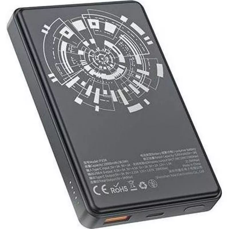 Awei PowerBank MagSafe P33K 10000mAh 22.5W Black/Black (10000mAh, 22W, 15Wh), Powerbank, Black