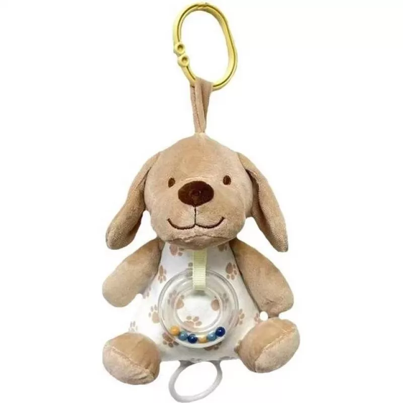 Music box TULILO 9387 beige dog 18 cm plush musical toy