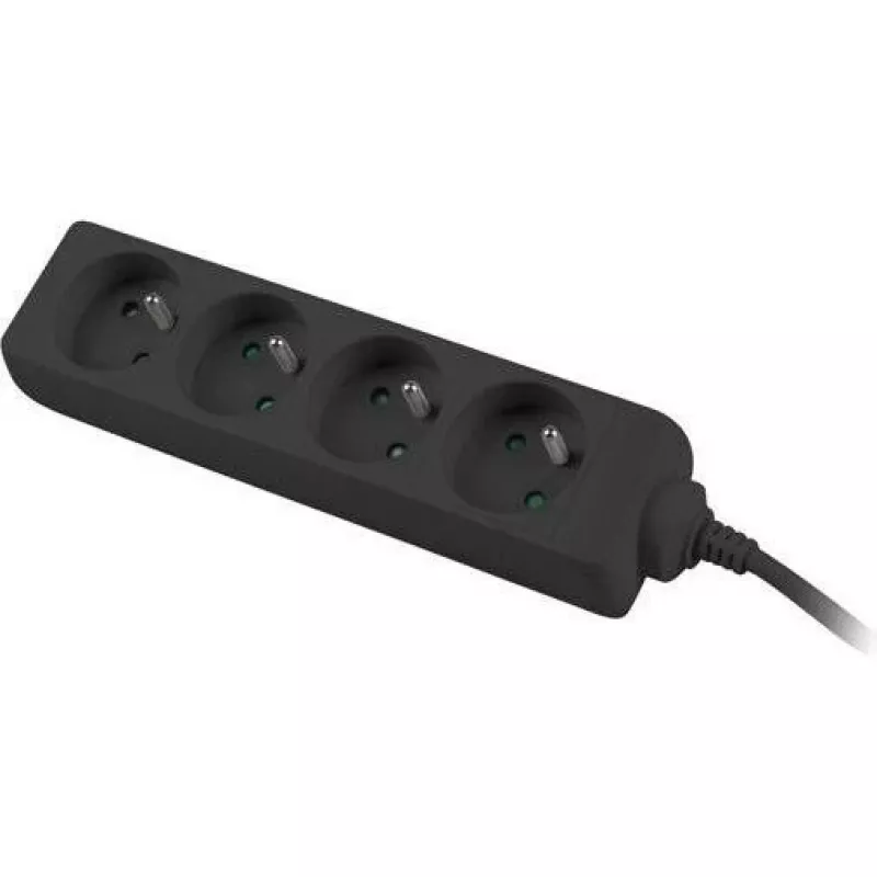 Lanberg, Power Strip, PS0-04E-0150-BK Power Extension 4 AC Outlets Indoor Black (4x, CEE 7/5, 1.50m)