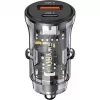 Car charger usams CC164CC01 30W with 1×USB-A and 1×USB-C for fast charging