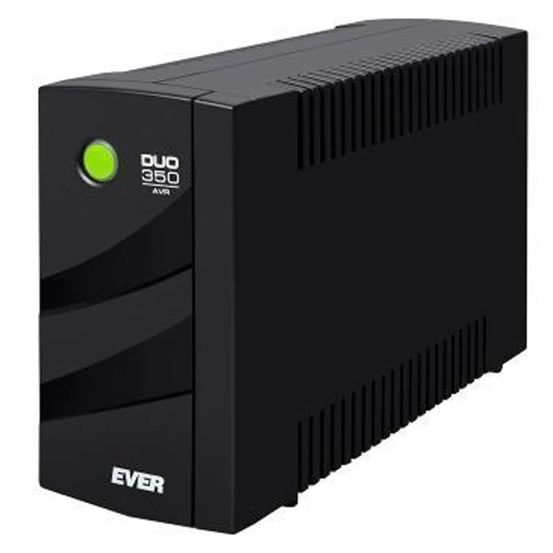 Uninterruptible Power Supply EVER DUO 350 AVR, line-interactive tower UPS, 0.35 kVA (245 W), 2x C13 outlets, 12 V 5 Ah VRLA battery