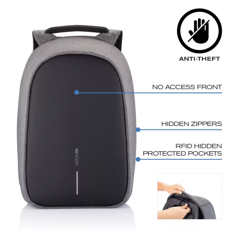 Backpack XDDESIGN Bobby Hero XL — 21.5 L, fits 17 inch laptop, tablet compartment, organizational panel, black