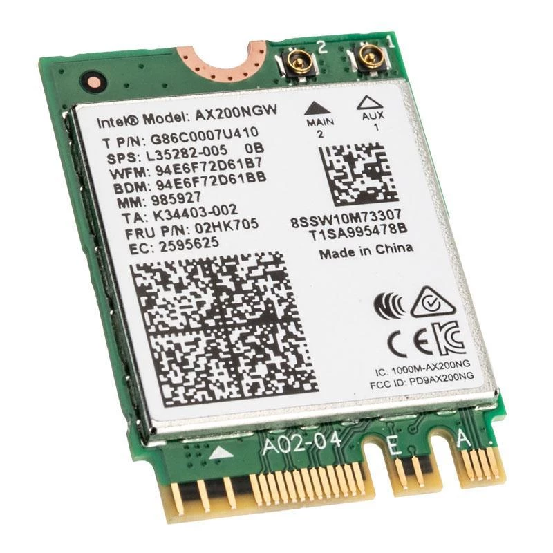 Intel AX200.NGWG.NV Wi-Fi 6 Adapter PCIe 2400 MBit/s Networking Wi