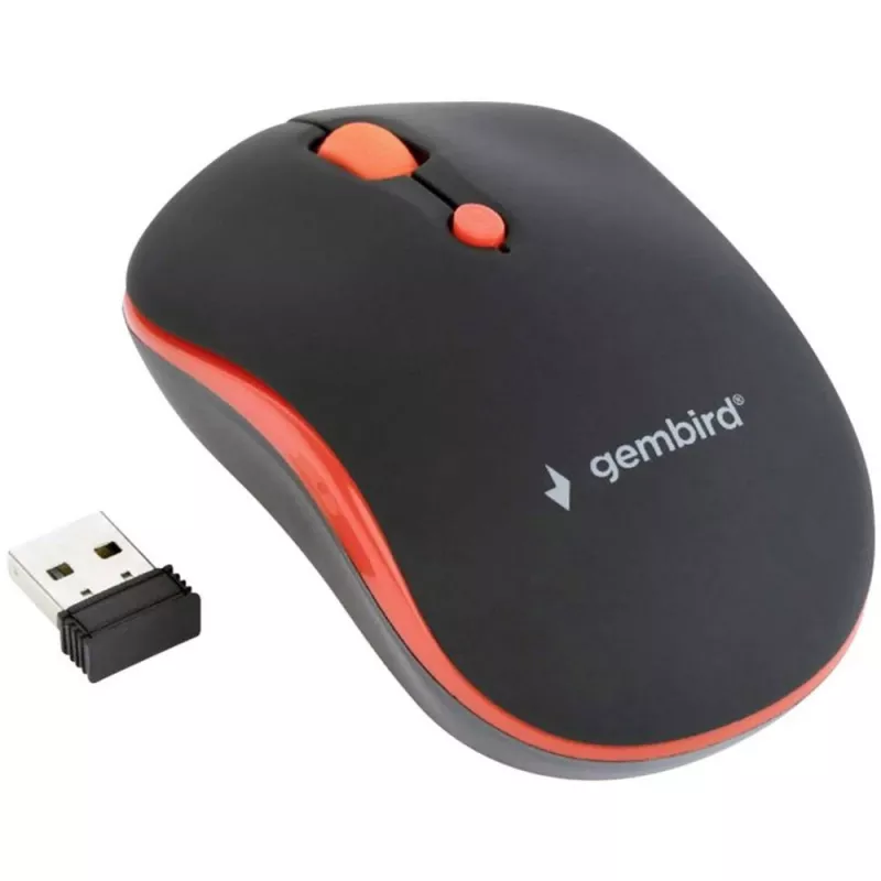 GEMBIRD MUSW-4B-03-R Wireless Optical Mouse MUSW-4B-03-R 1600 DPI nano USB Black-Red