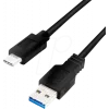 Logilink - USB Cable - USB Type A (W) to USB-C (M) - USB 3.2 Gen 1 - 3 A - 1 m - Black (CU0168)